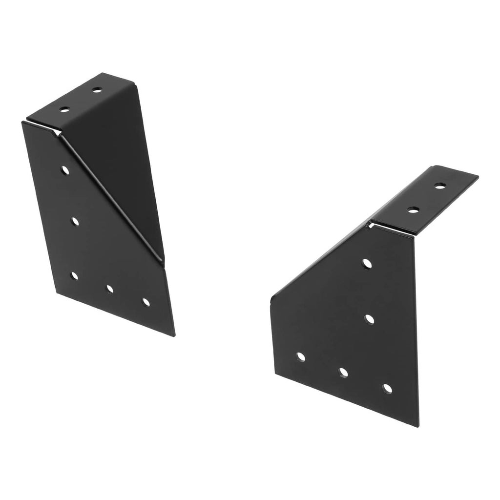 Roof rack side-mount brackets, black metal plates with drilled holes (2 pack)