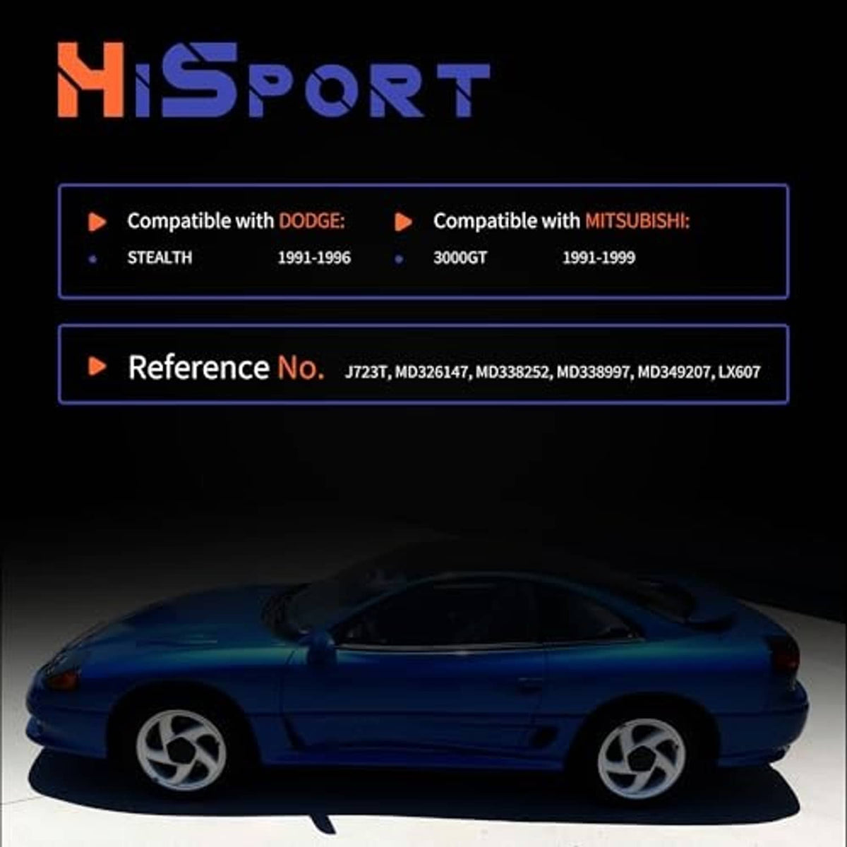 Ignition control module product graphic with blue sports car