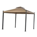 Tan gazebo replacement canopy top with dark metal frame legs