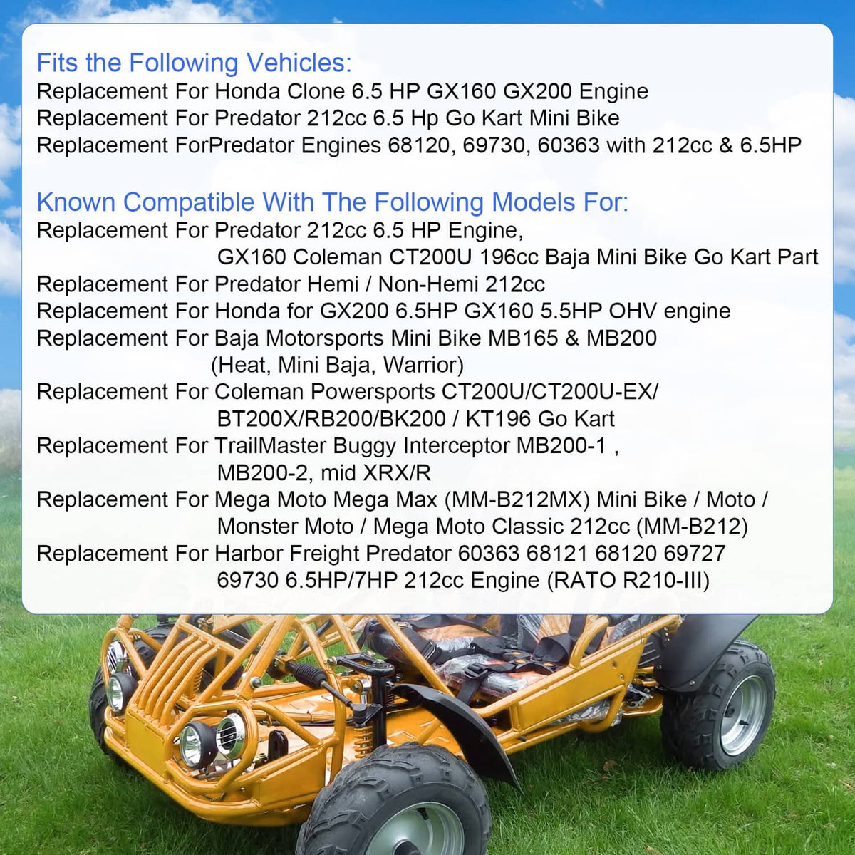 Carburetor air filter adapter kit installed on a three-wheeled vehicle engine area