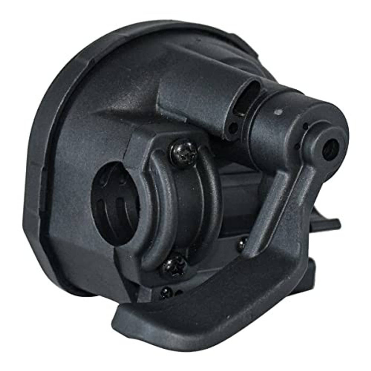 Thumb throttle control lever assembly, dark housing with mounting holes and screws