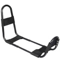 Black hamstring stretcher with foot cradle and padded knee support straps
