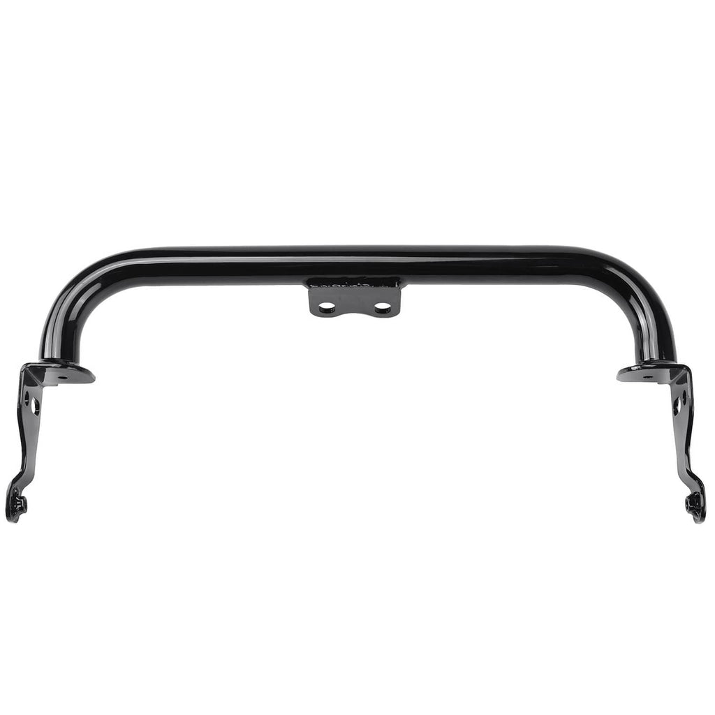 Black curved support bar with mounting brackets and bolt holes