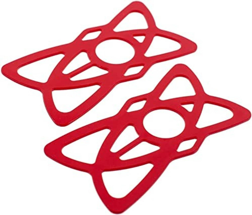 Red silicone phone mount holders, two pieces with X-shaped cutouts