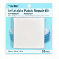 Transparent self-adhesive waterproof patch repair kit box, 20 patches (2.5 x 2.5 in).