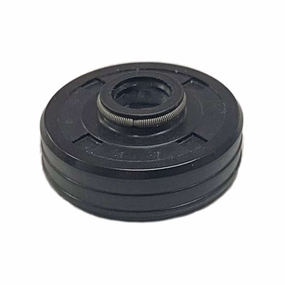 Dishwasher motor shaft seal, black rubber with exposed spring ring top