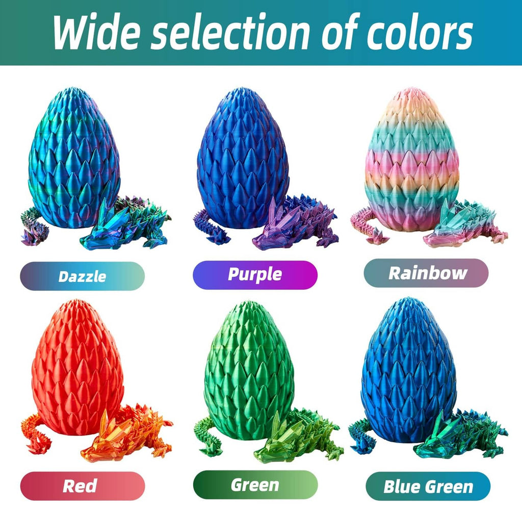 Blue green dragon egg among color choices, teal facets with green crystal base