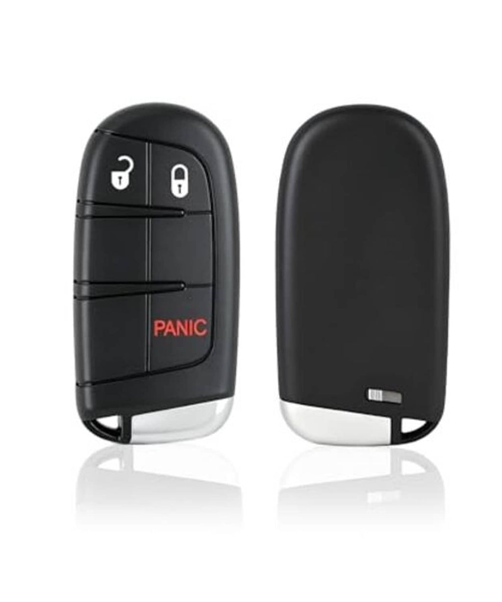 Black 3-button proximity key fob with front buttons and rear shell shown