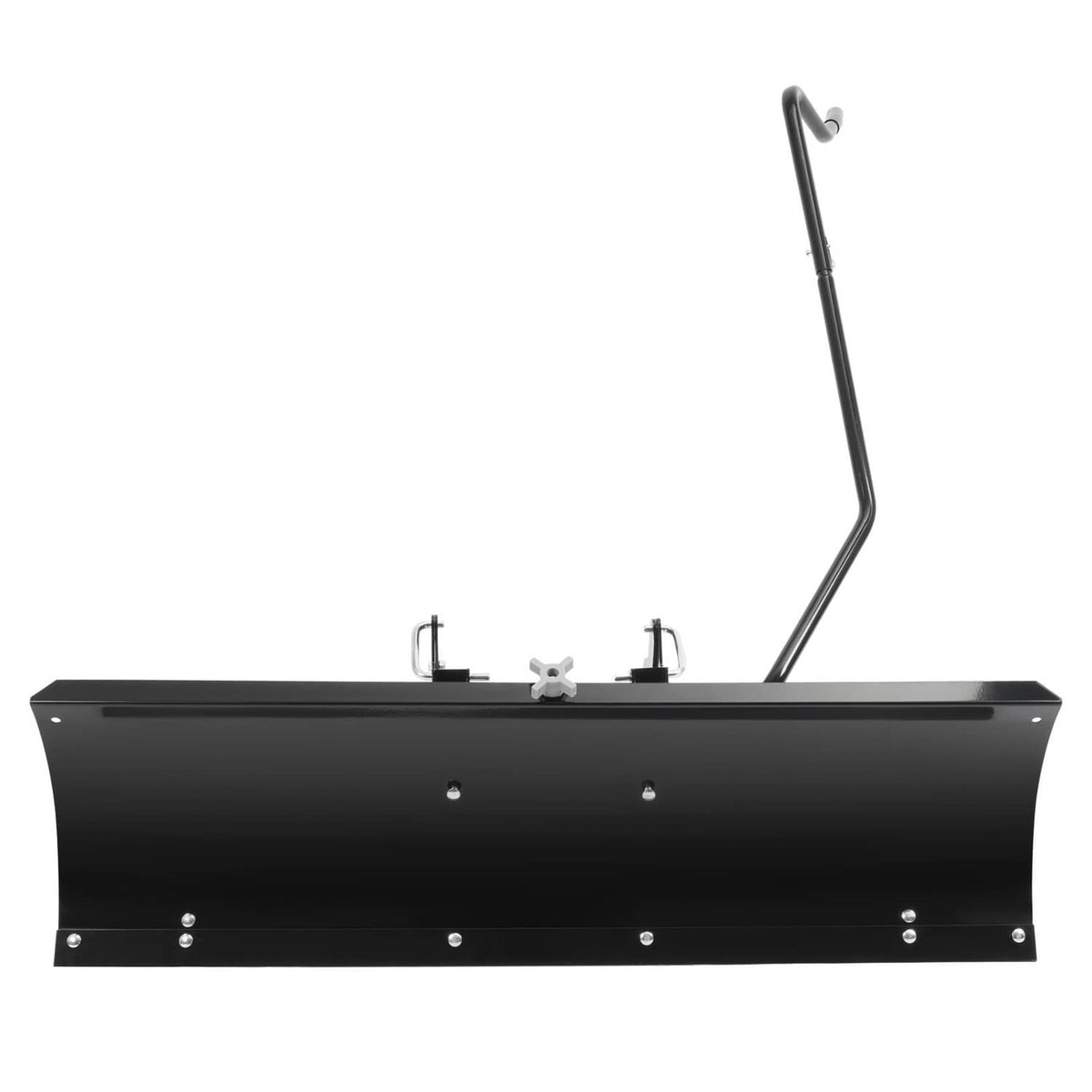 46-inch snow blade plow attachment with black blade panel and tall curved lift handle