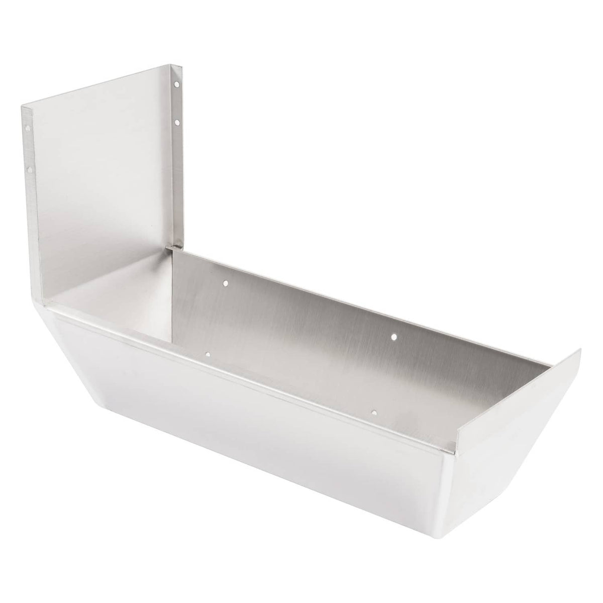 Aluminum steering console mount bracket with U-shaped trough and side mounting tabs.