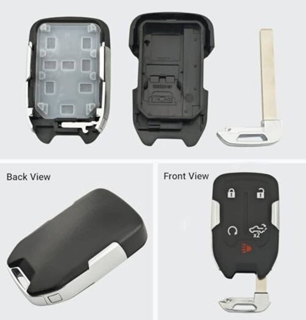 Smart key fob shell cover shown open, with front and back housing pieces