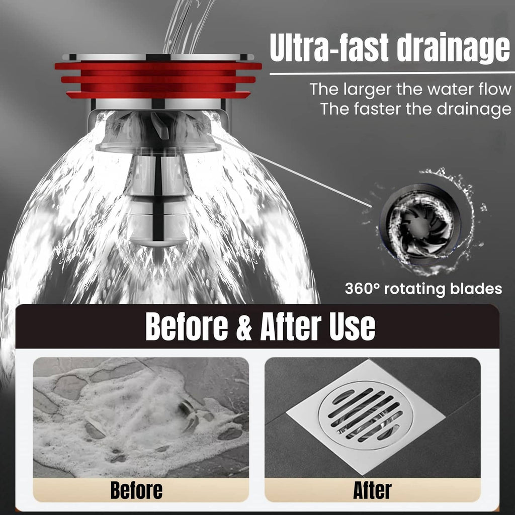 Shower drain backflow preventer with red silicone layers and metal drainage funnel