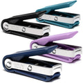 Fingernail cutter 4-pack with teal, black, purple, and navy handles and metal blades