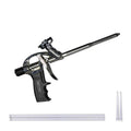 High precision spray foam gun with metal barrel, trigger, and extension straw set
