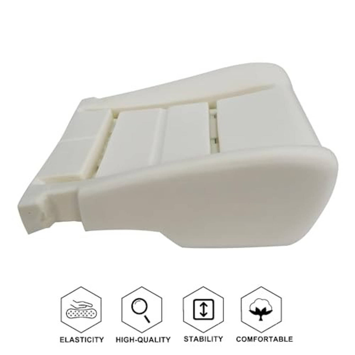Off-white seat foam cushion pad with molded side support and top frame bars