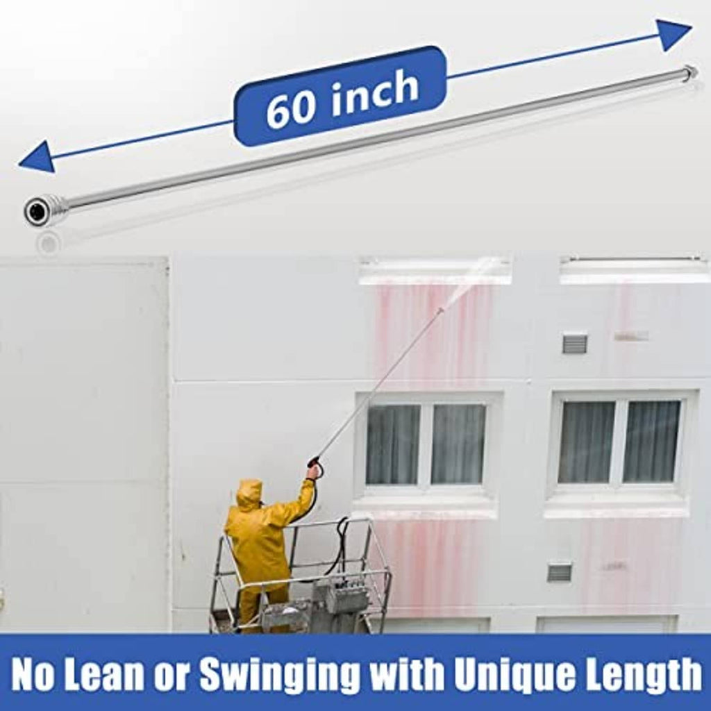 60 in silver pressure washer extension wand with quick-connect end