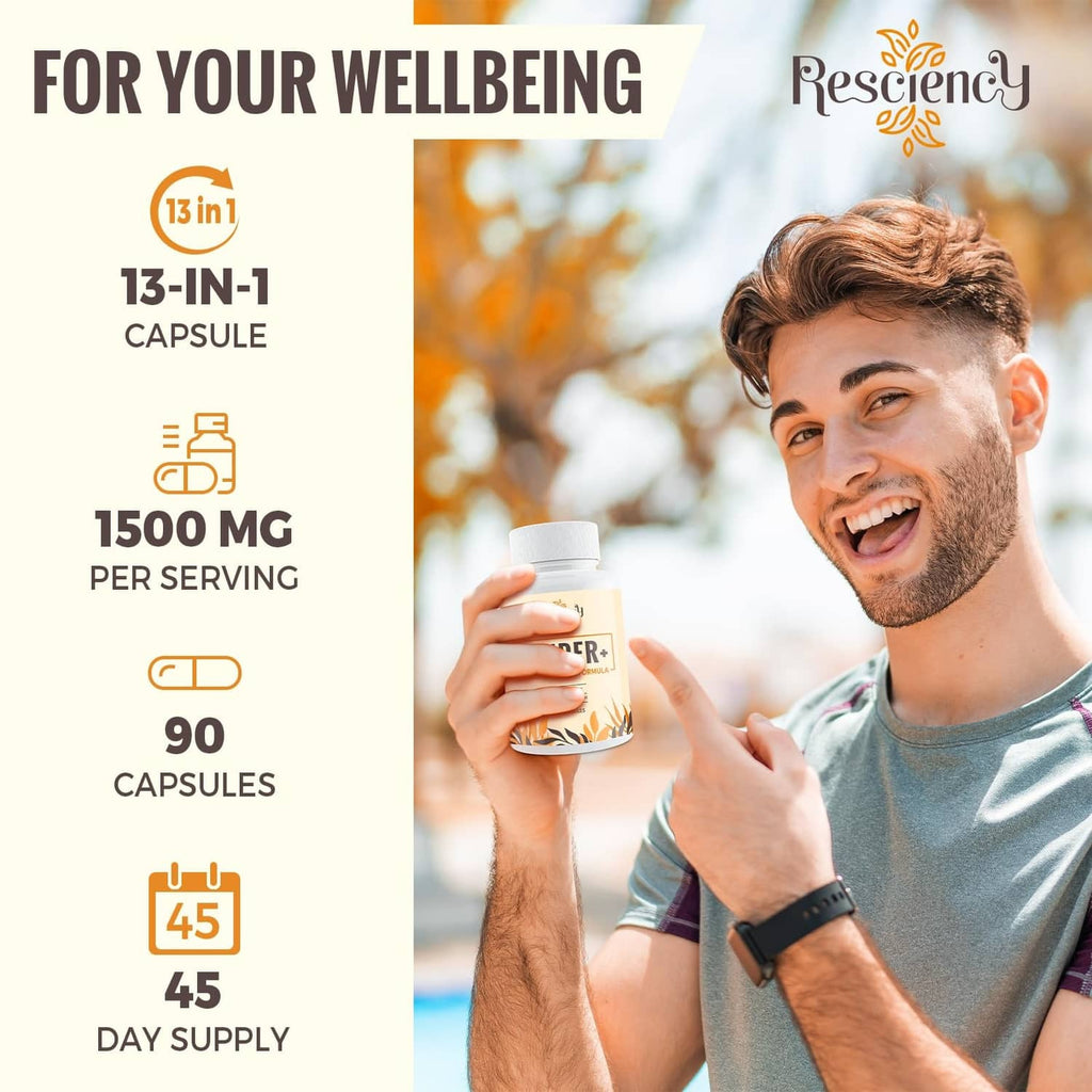 Binder+ detox supplement bottle with white cap, held by smiling man; front label visible.
