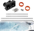 Hot tub heater end cap kit with black housing, rubber gaskets, and mounting hardware