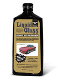 Liquid Glass auto polish bottle with clear coat finish front label.