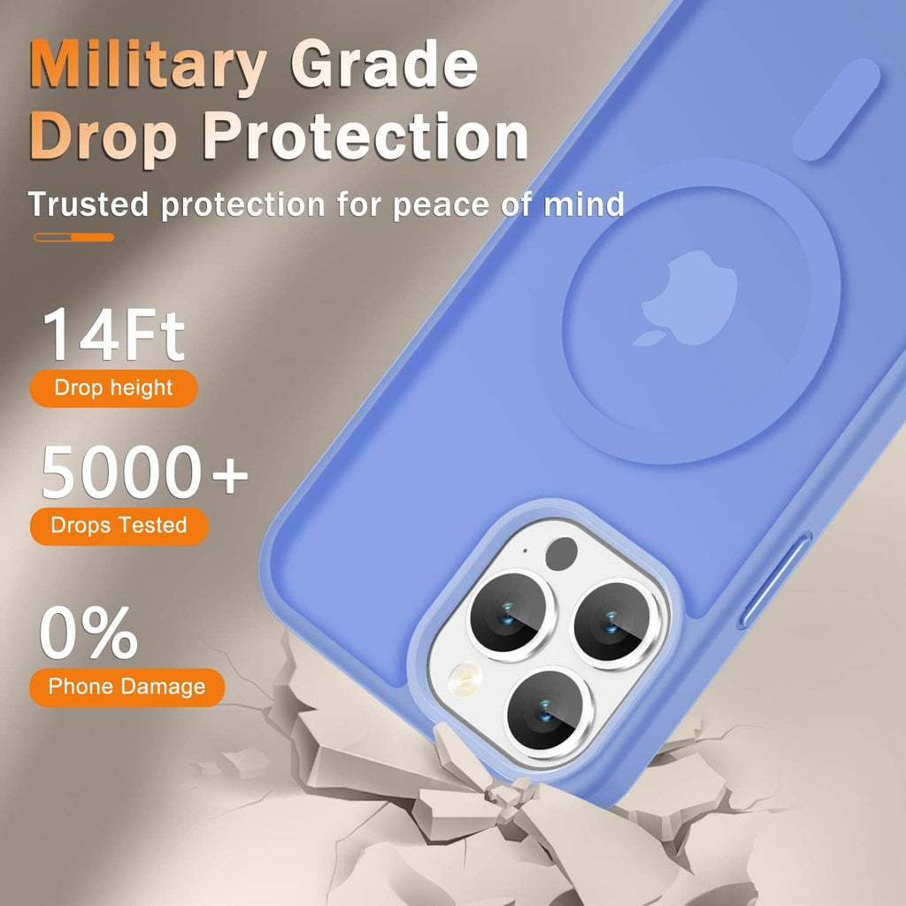Matte purple rugged phone case with circular grip and raised camera bezel