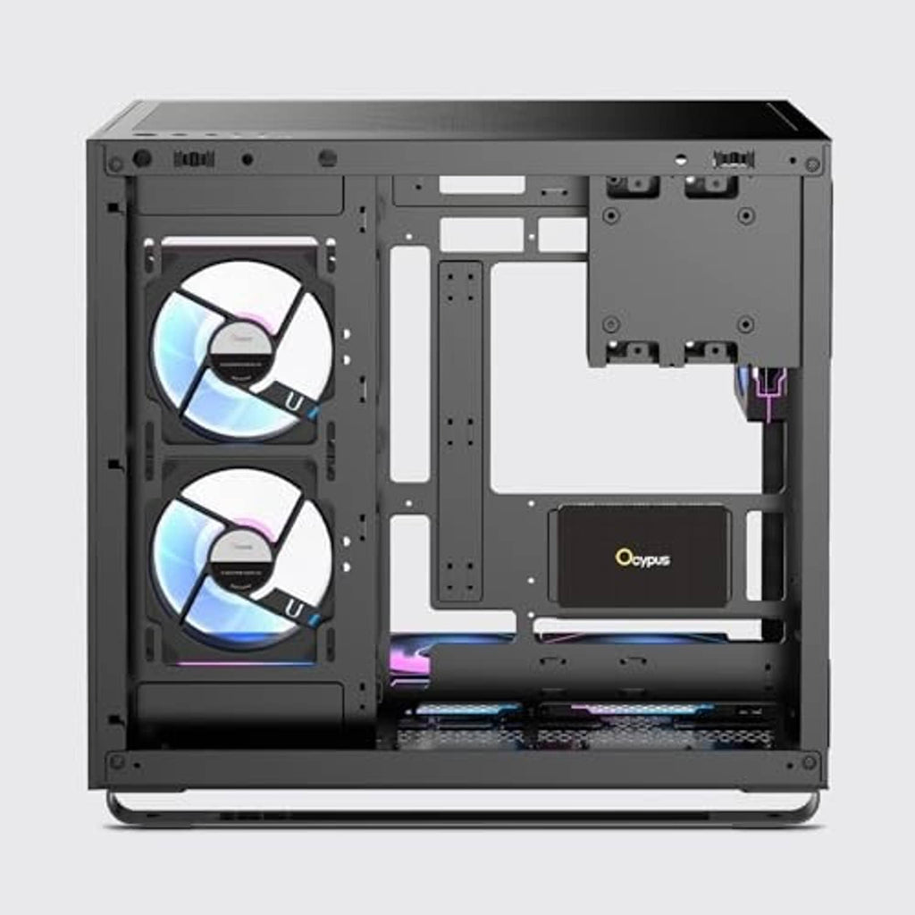 Fan hub installed inside a PC case, with two front fans connected