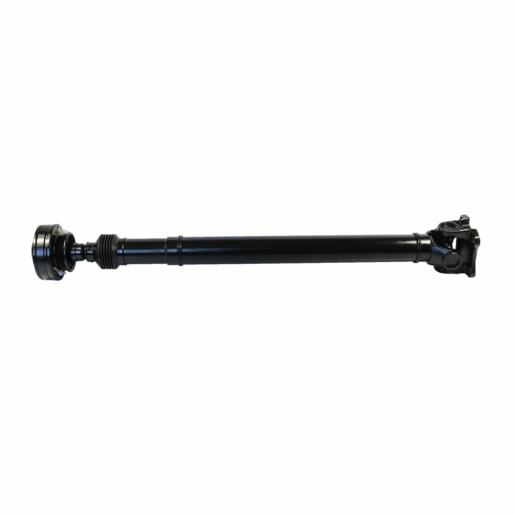 Front drive shaft assembly with black tube and joint yoke, extended view