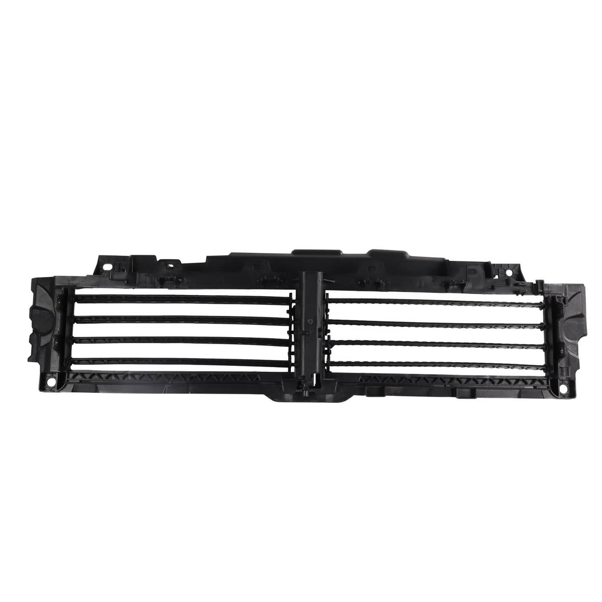 Upper radiator air shutter grille with motor, black plastic with horizontal bars