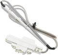 Washer door lock latch assembly with gray cable and white wiring connector