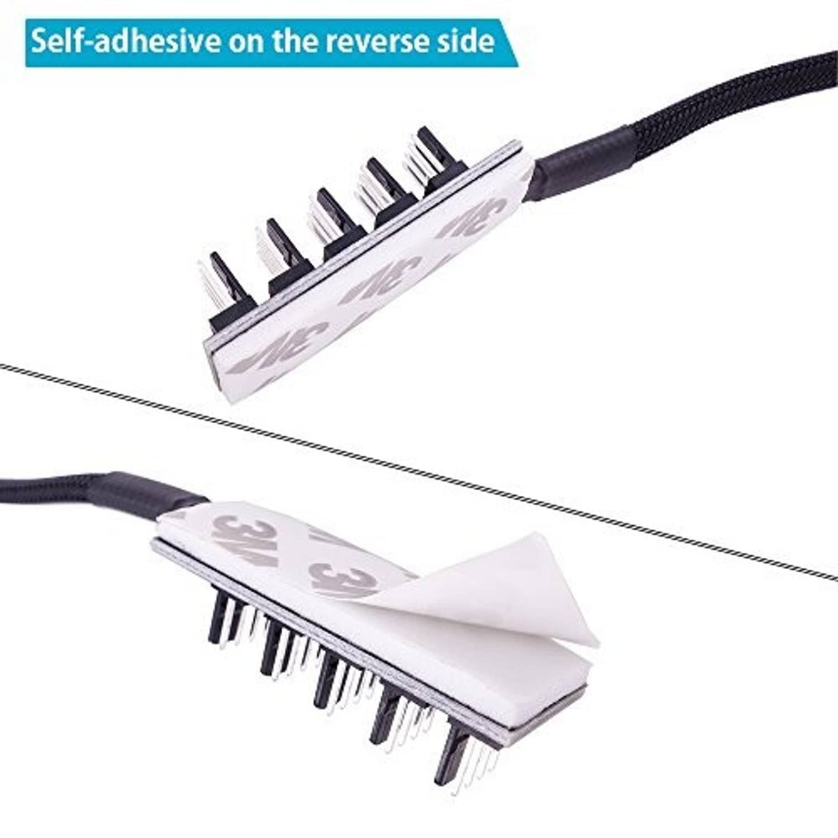 PWM fan splitter cable with self-adhesive backing on the fan header PCB