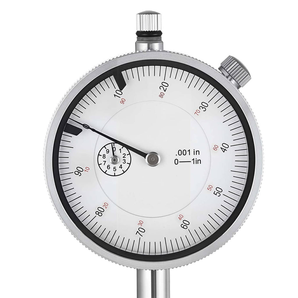 Dial test indicator gauge with large numbered bezel and 0.001 in reading scale