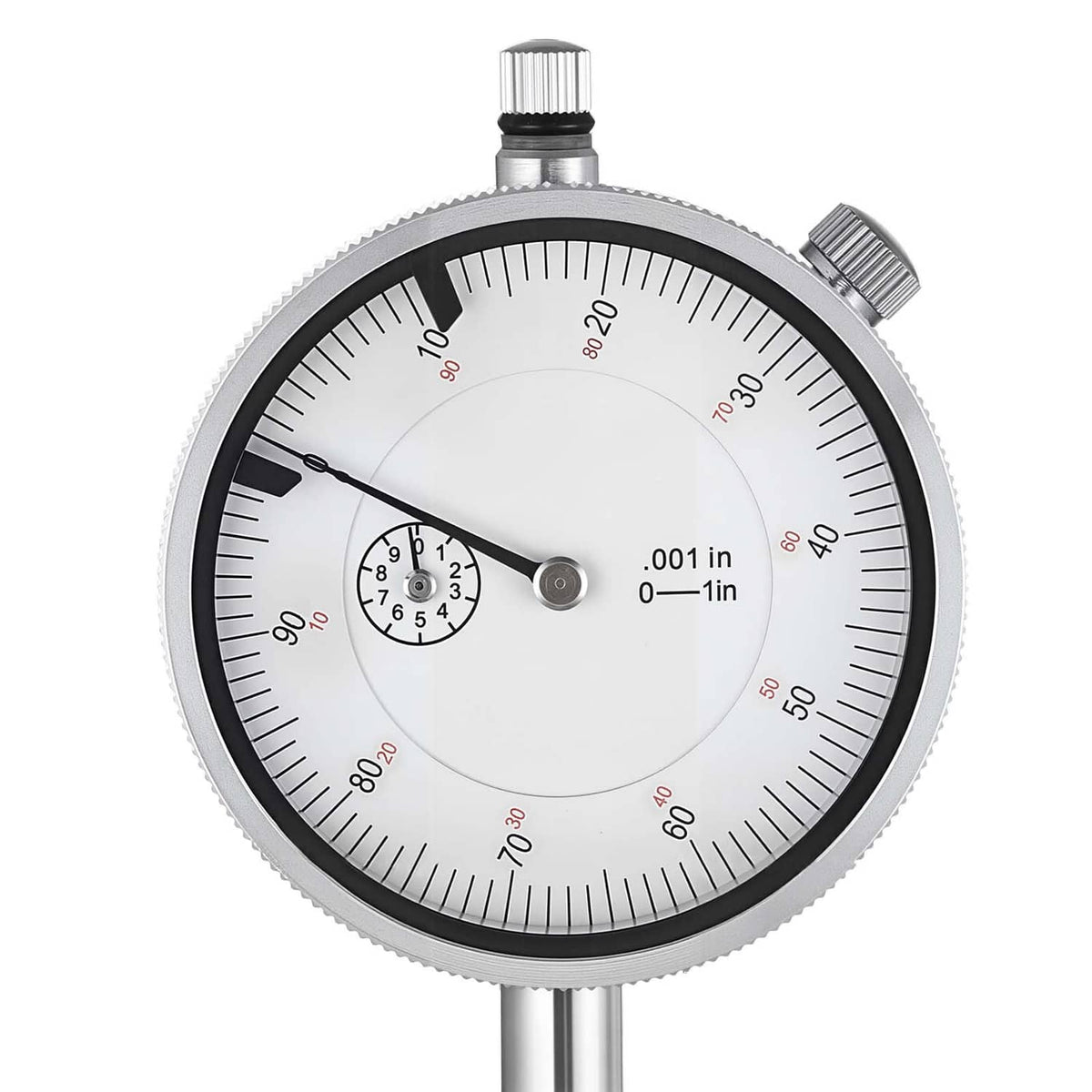 Dial test indicator gauge with large numbered bezel and 0.001 in reading scale