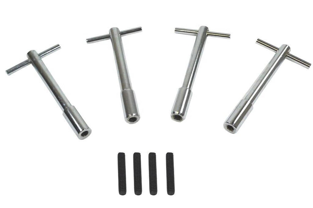 Chrome tall T-bolts and hex nuts set for valve cover hold-down mounting