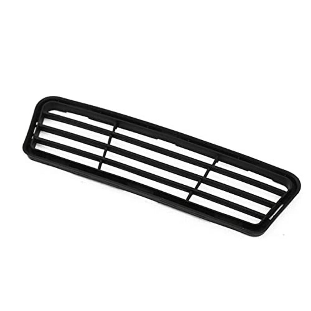 Front bumper center grille insert, black frame with horizontal slat grille