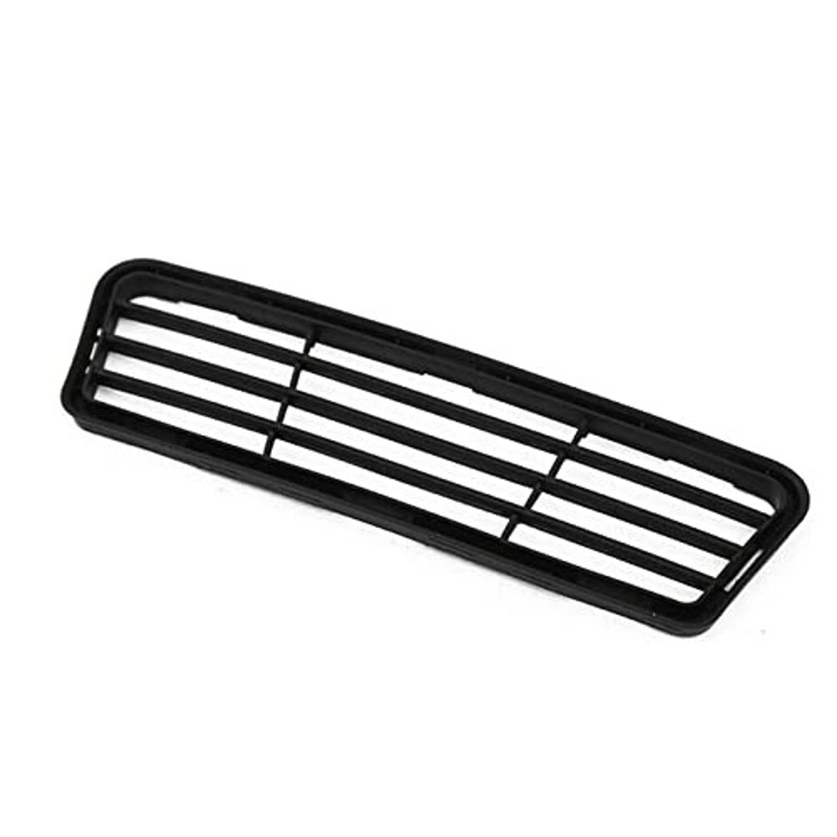 Front bumper center grille insert, black frame with horizontal slat grille