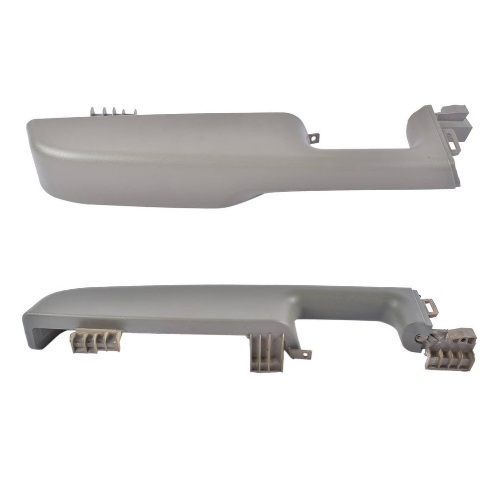 Door armrest handle, light gray plastic, underside with mounting posts