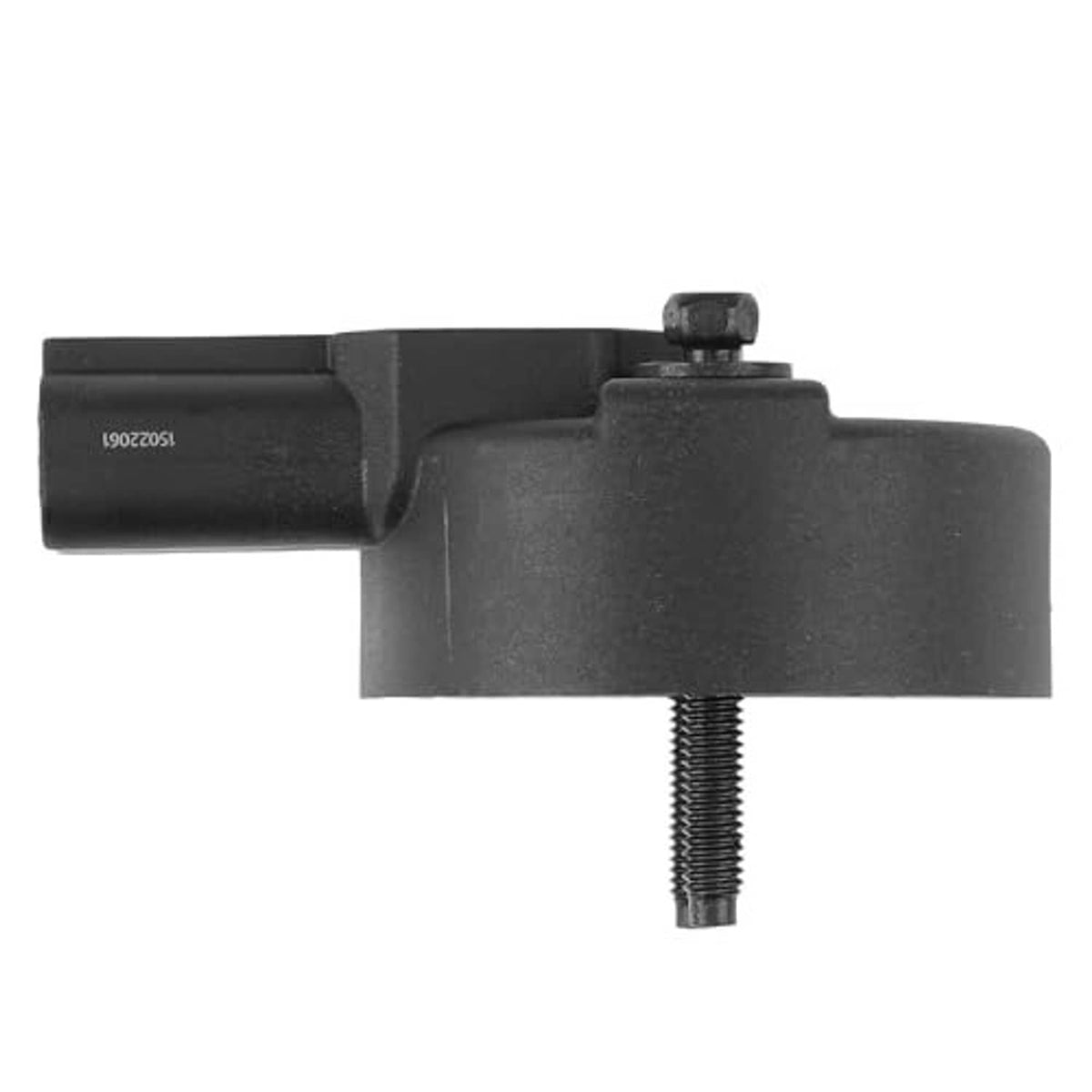 Black camshaft position sensor with long mounting screw and side wiring connector