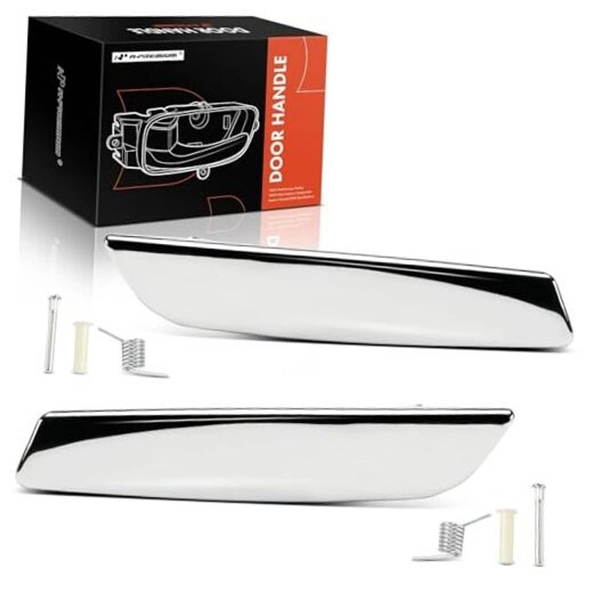 Interior door handle lever set, left and right, chrome finish with ABS plastic