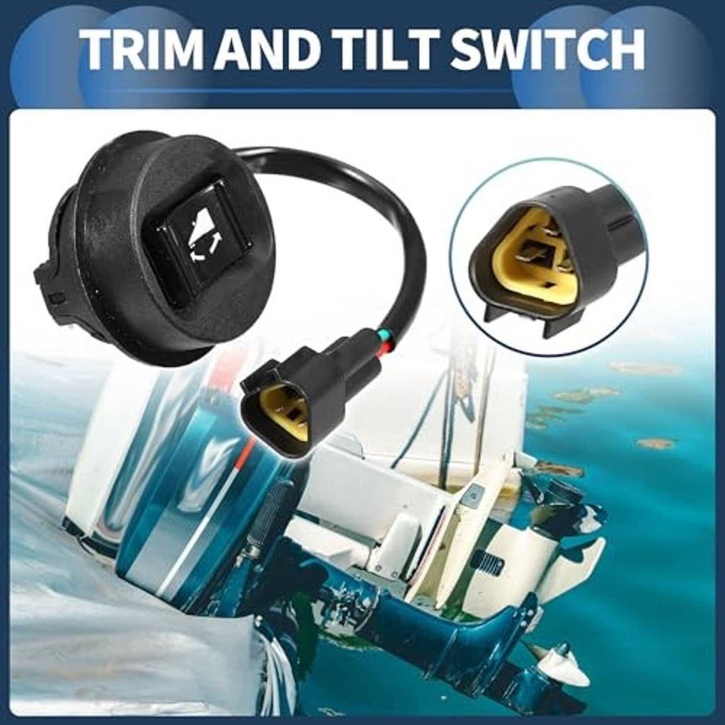 Black trim and tilt switch with white arrow icon and yellow 3-pin connector