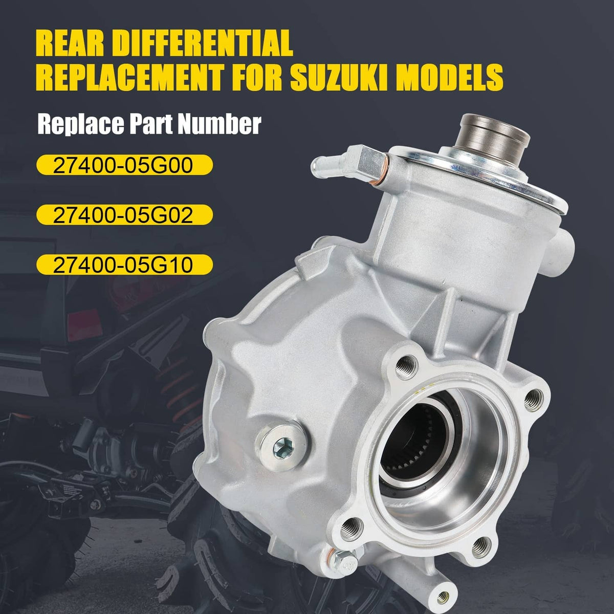 Silver rear differential replacement housing with circular bearing opening