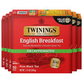 Twinings decaffeinated English Breakfast black tea bag boxes, Value Pack 50 count