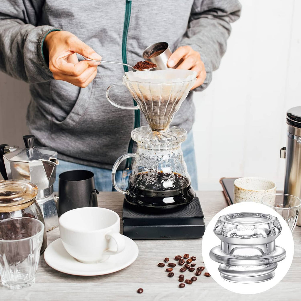 Coffee making setup with percolator, plus a metal and glass replacement top inset