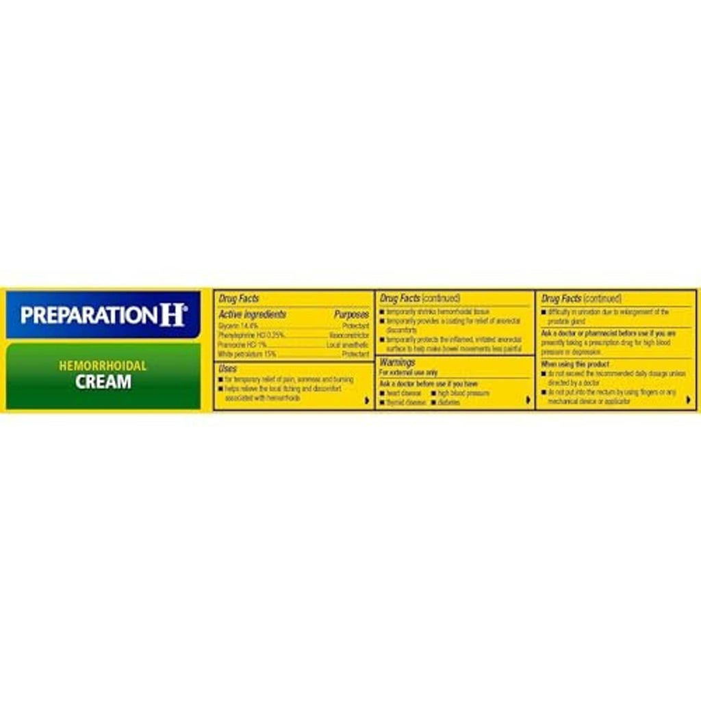 Back panel drug facts label for hemorrhoidal cream with use and warnings