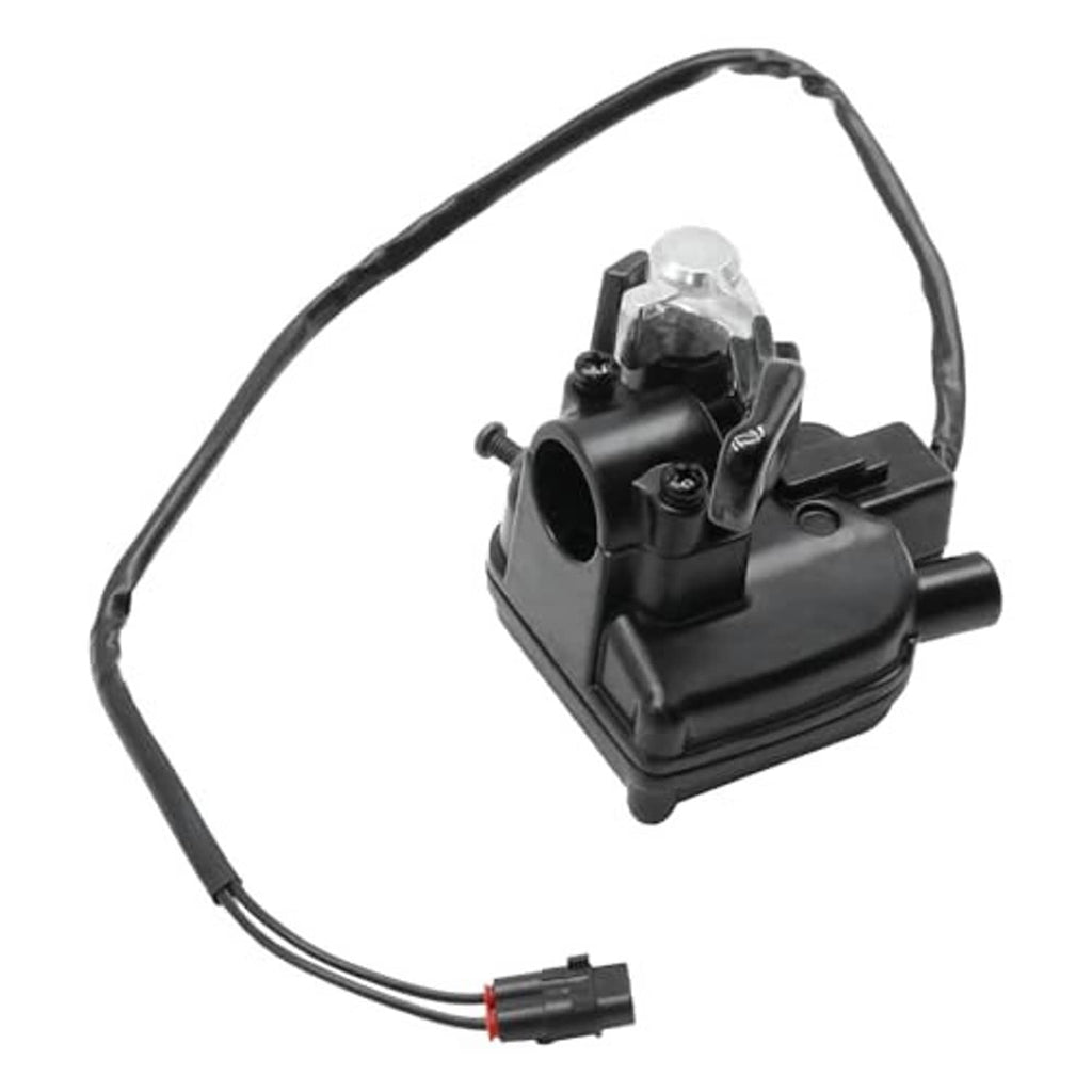 Black thumb throttle assembly with cable harness and clear thumb lever