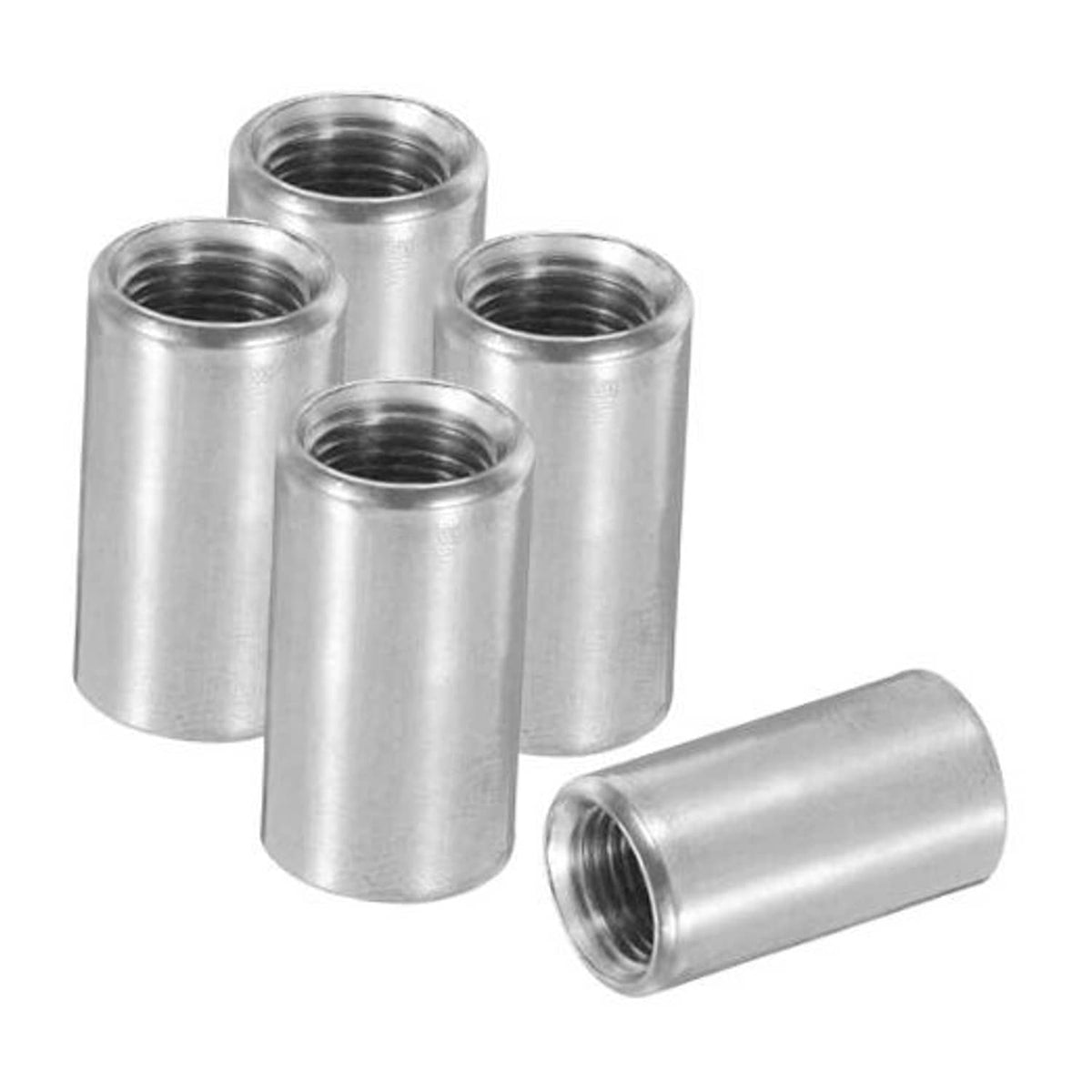 Stainless steel female weld coupling, cylindrical body with internal NPT threads
