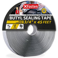 XFasten butyl sealing tape roll, black 3/4 in wide, 45 ft, waterproof adhesive