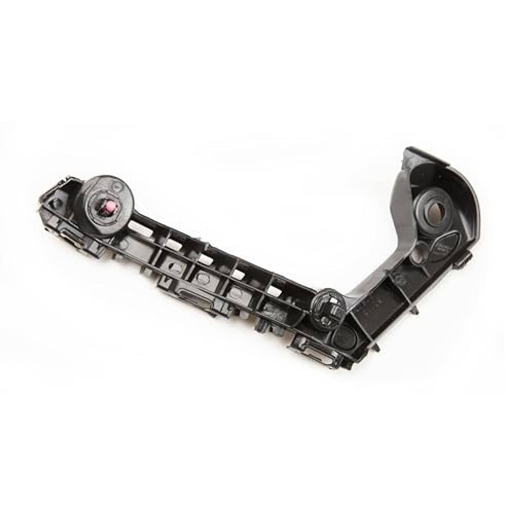Front bumper bracket support retainer, black plastic frame with pink insert and round mount stud