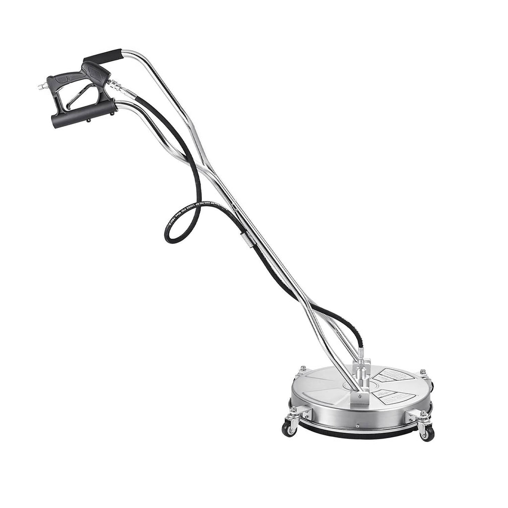 18-inch pressure washer surface cleaner with dual handle and four-wheel base