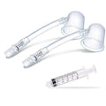 Set of two clear nipple corrector devices with suction cups and adjustable tubes