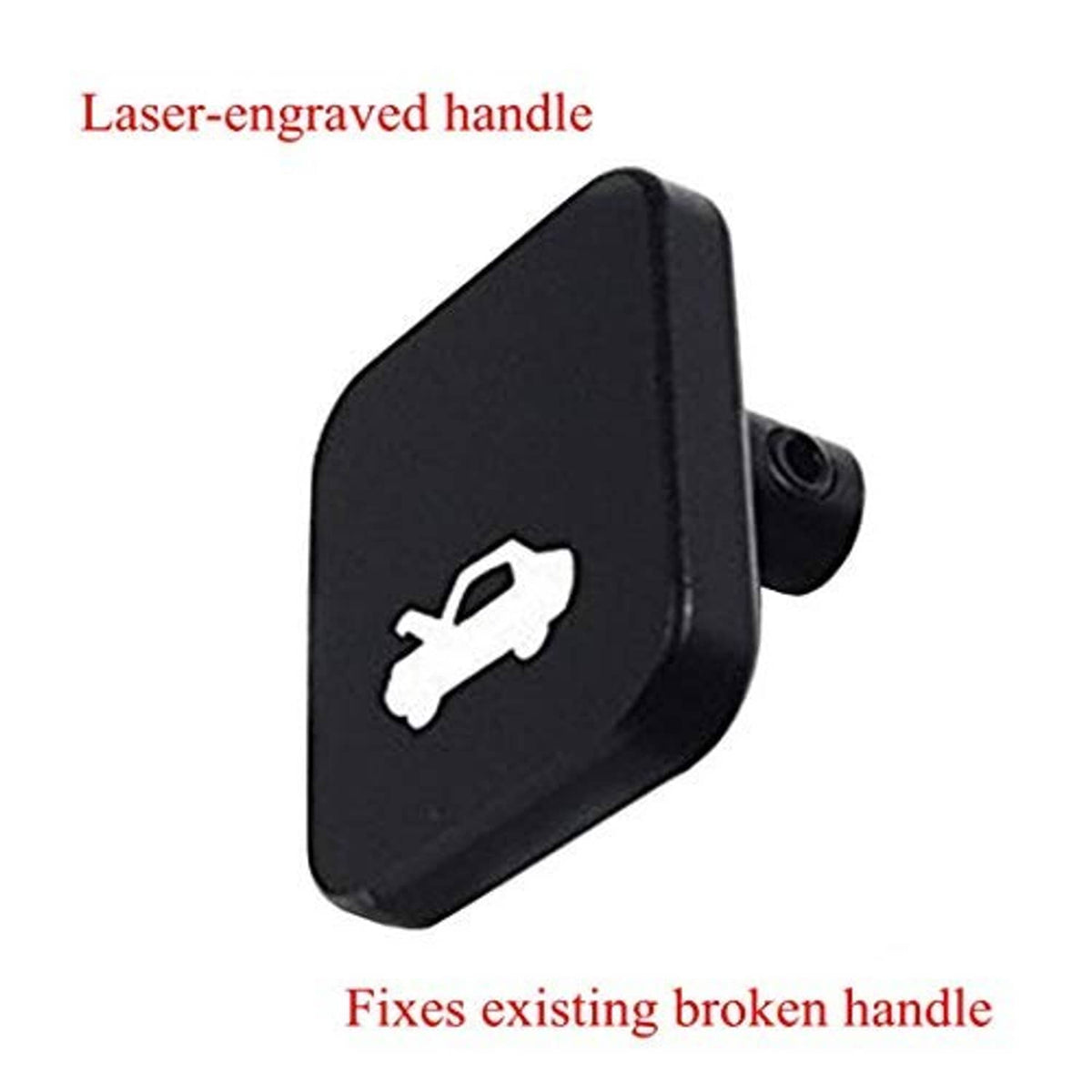 Black latch release handle with wrench icon, laser-engraved, replacement part