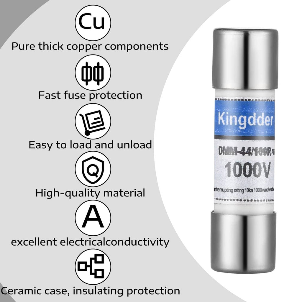 Silver ceramic instrument fuse with blue label and end cap protection